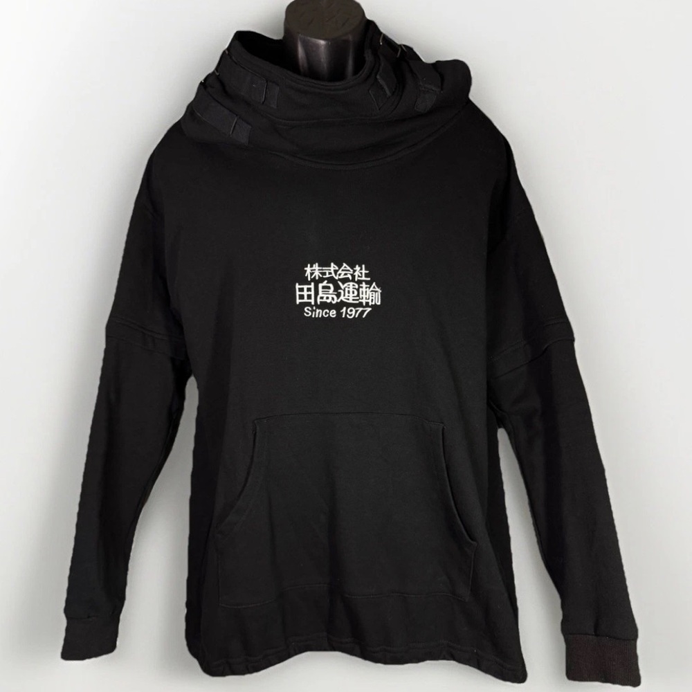 11 by BBS Dusk Boris Bidjan Saberi Cotton Ninja Mask Buckle Hoodie Black Size M